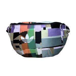 Adidas Unisex Multi-Color Patchwork Adjustable Strap Trefoil Logo Waist Bag